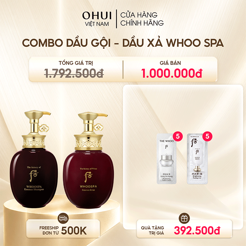 Combo Dầu Gội + Dầu Xả Thảo Dược Đông Y Whoo Spa