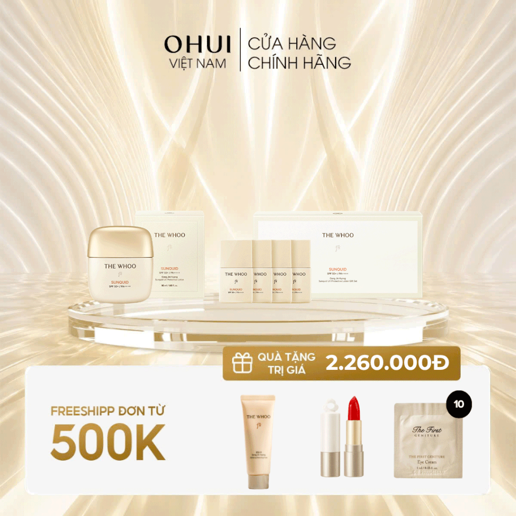 Bộ kem chống nắng Whoo Gongjinhyang Sunquid Uv Protective Lotion 5pcs Set