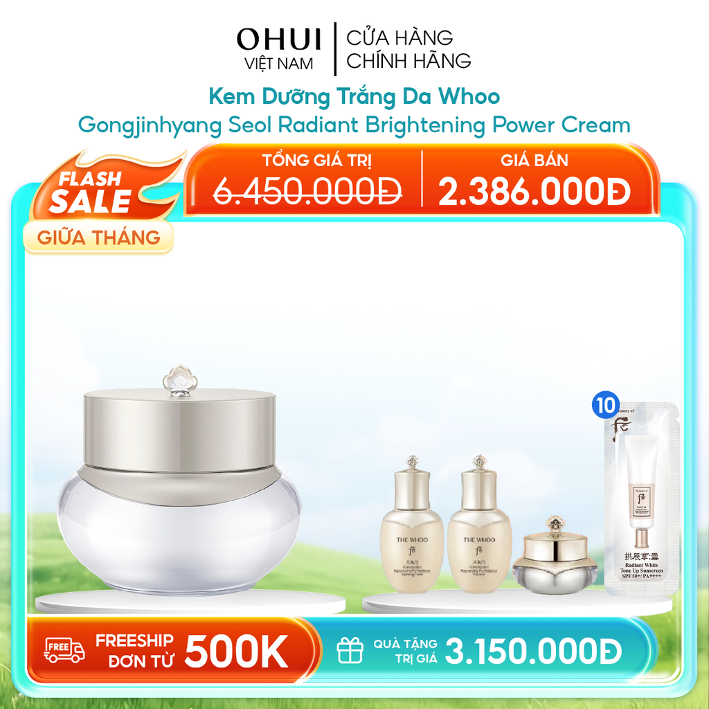 Kem Dưỡng Trắng Da Whoo Gongjinhyang Seol Radiant Brightening Power Cream