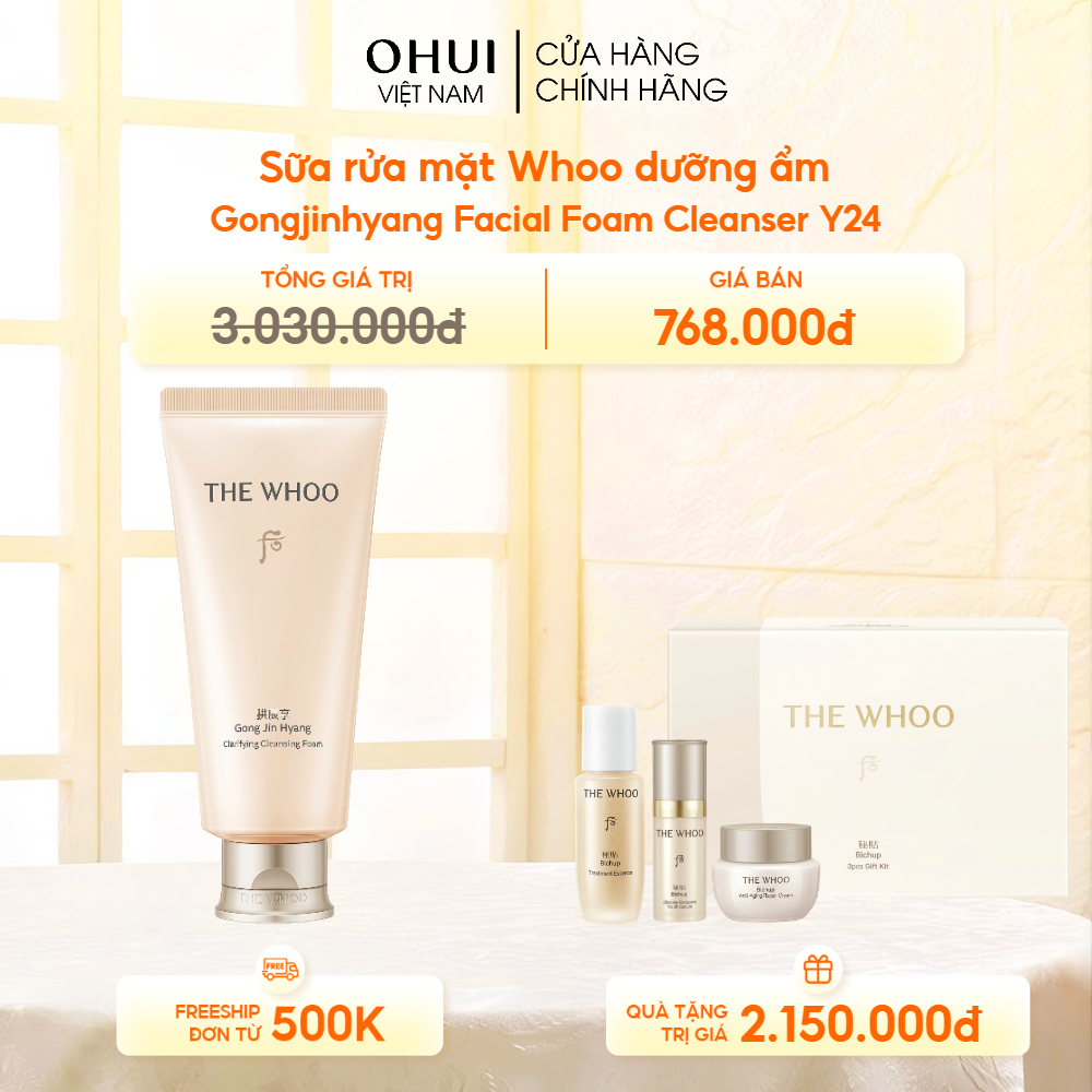 Sữa rửa mặt Whoo dưỡng ẩm Gongjinhyang Facial Foam Cleanser Y24