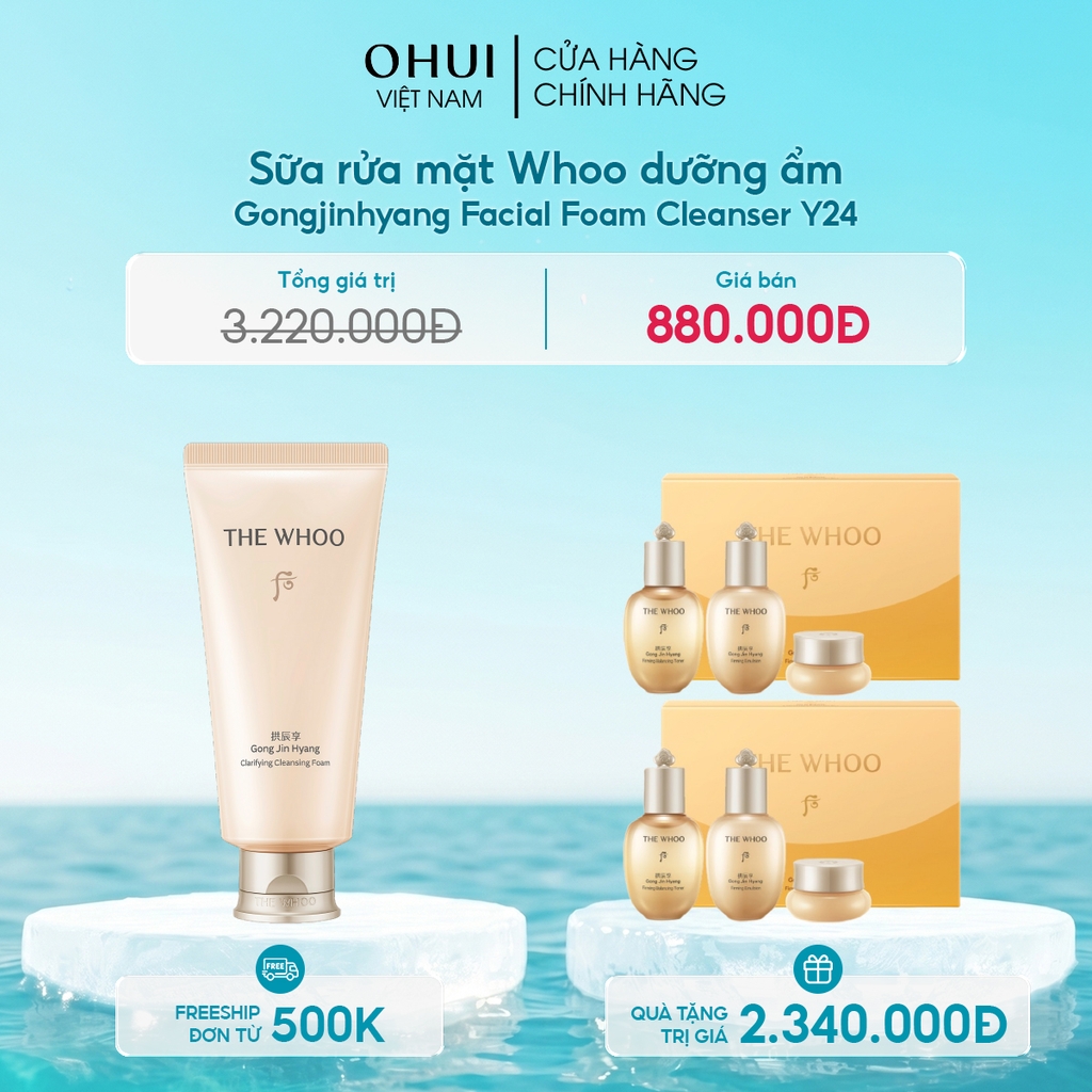 Sữa rửa mặt Whoo dưỡng ẩm Gongjinhyang Facial Foam Cleanser Y24