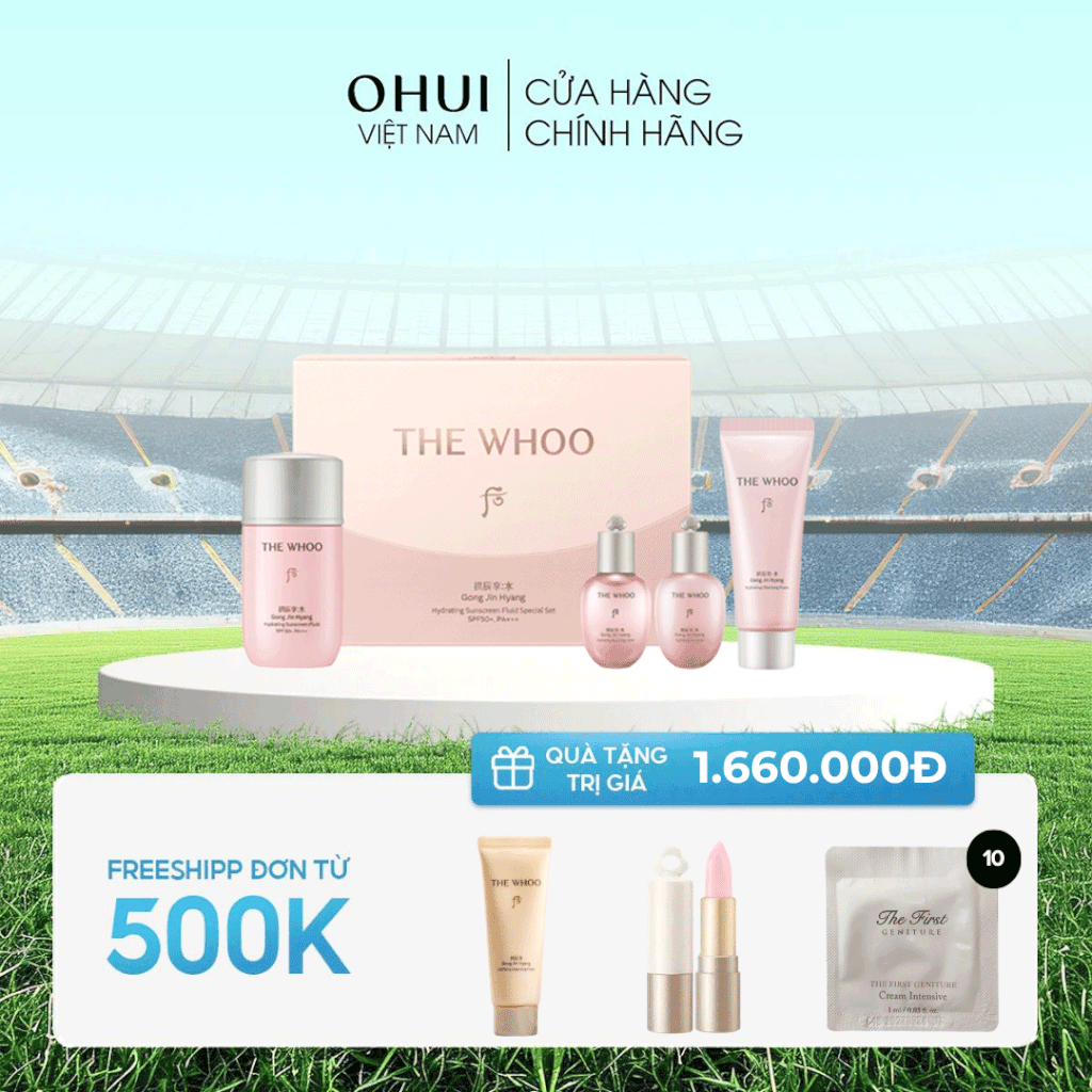 Bộ Kem Chống Nắng Whoo Gongjinhyang Soo Vital Hydrating Suncreen Fluid Special Set