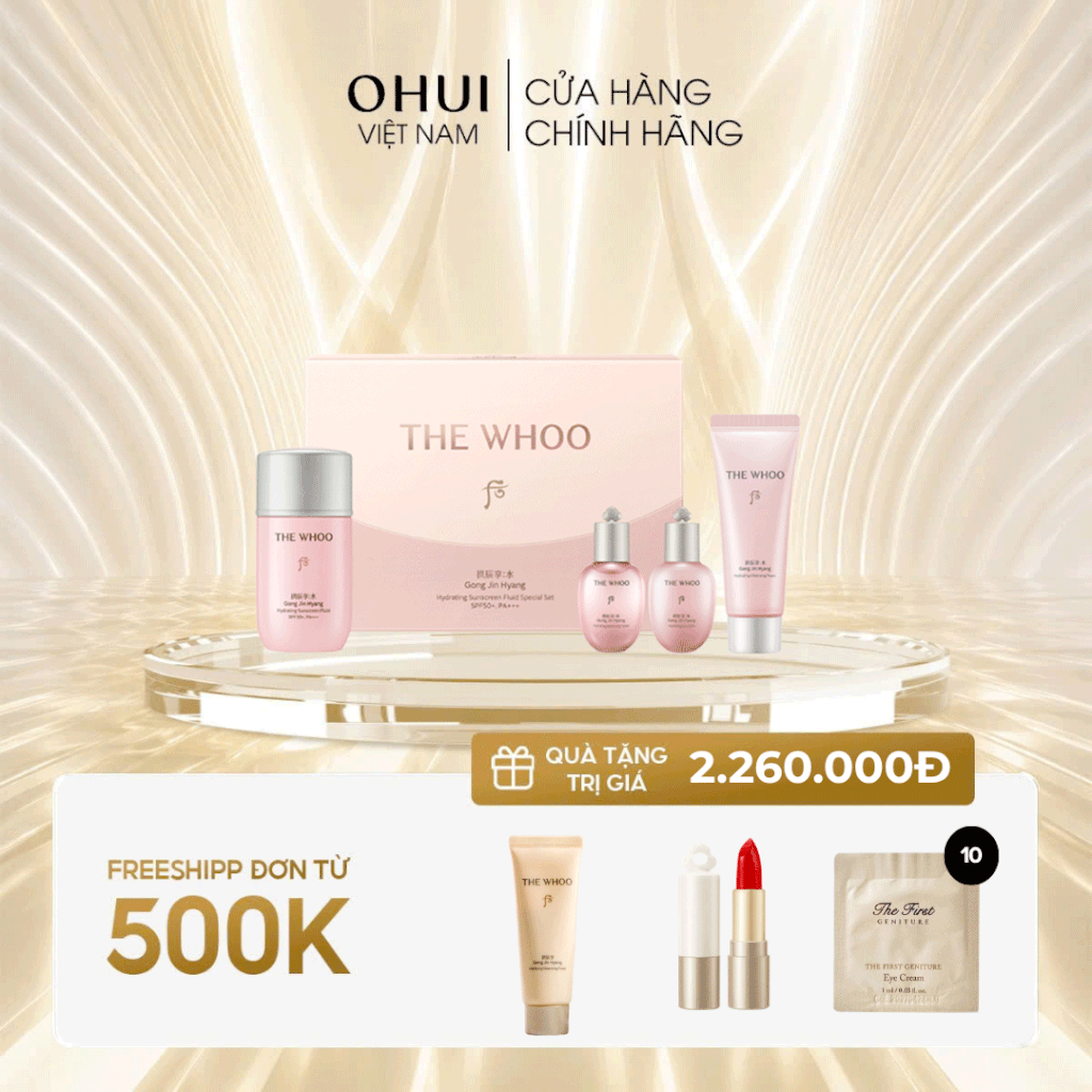 Bộ Kem Chống Nắng Whoo Gongjinhyang Soo Vital Hydrating Suncreen Fluid Special Set