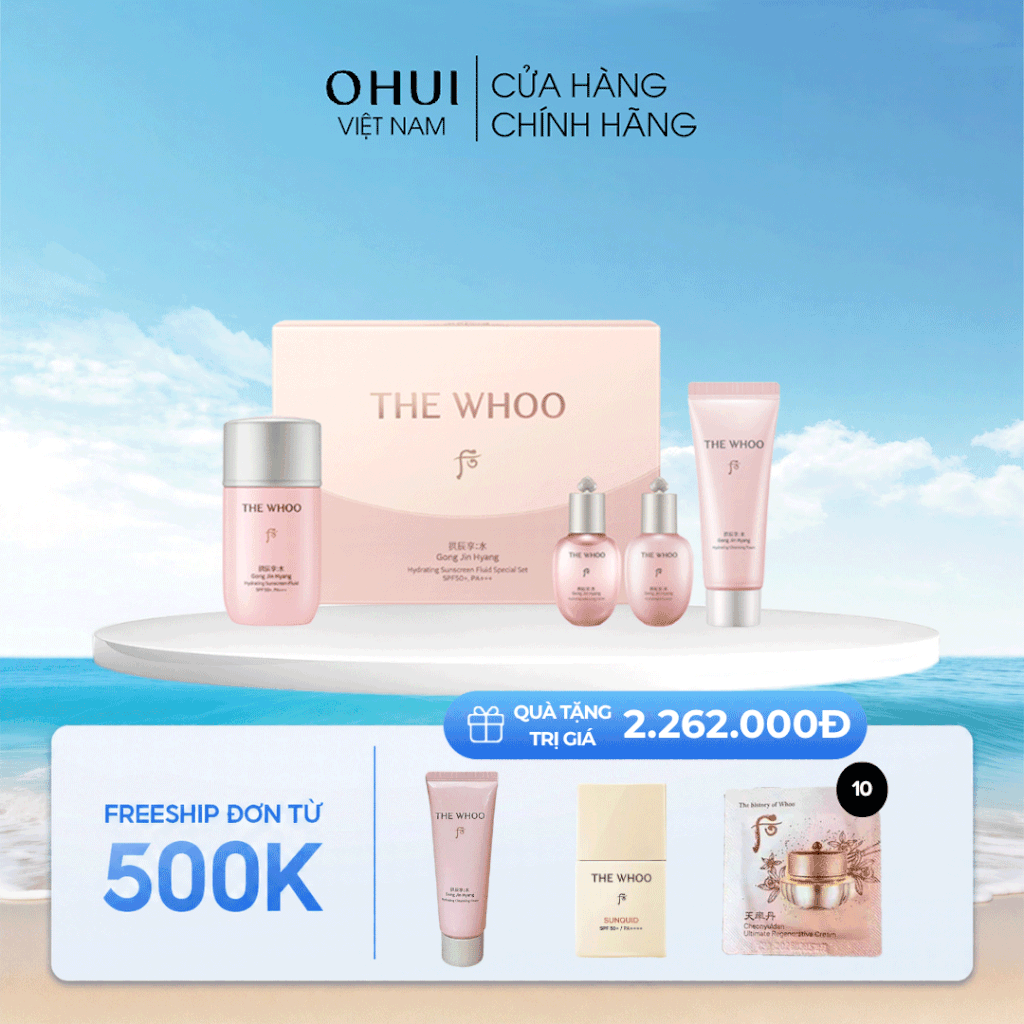 Bộ Kem Chống Nắng Whoo Gongjinhyang Soo Vital Hydrating Suncreen Fluid Special Set