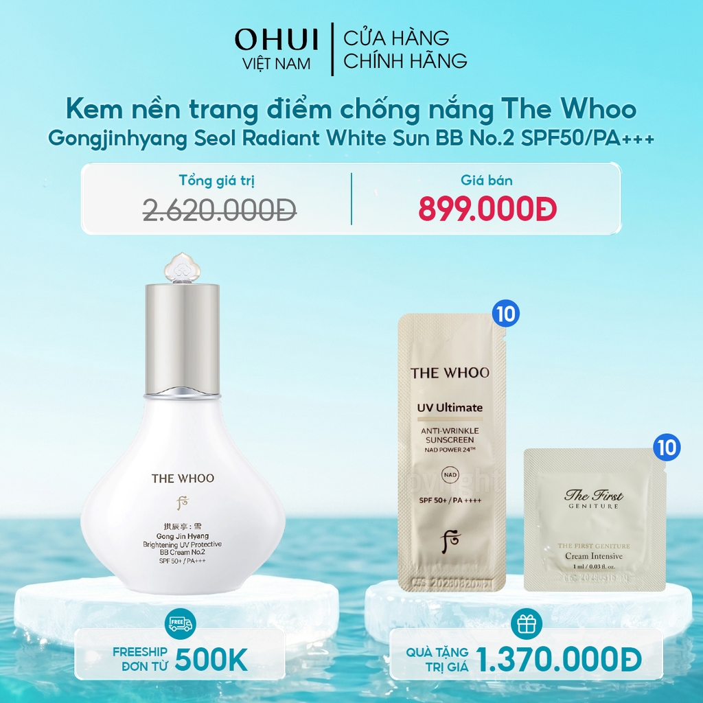 Kem nền trang điểm chống nắng Gongjinhyang Seol Radiant White Sun BB SPF45/PA+++