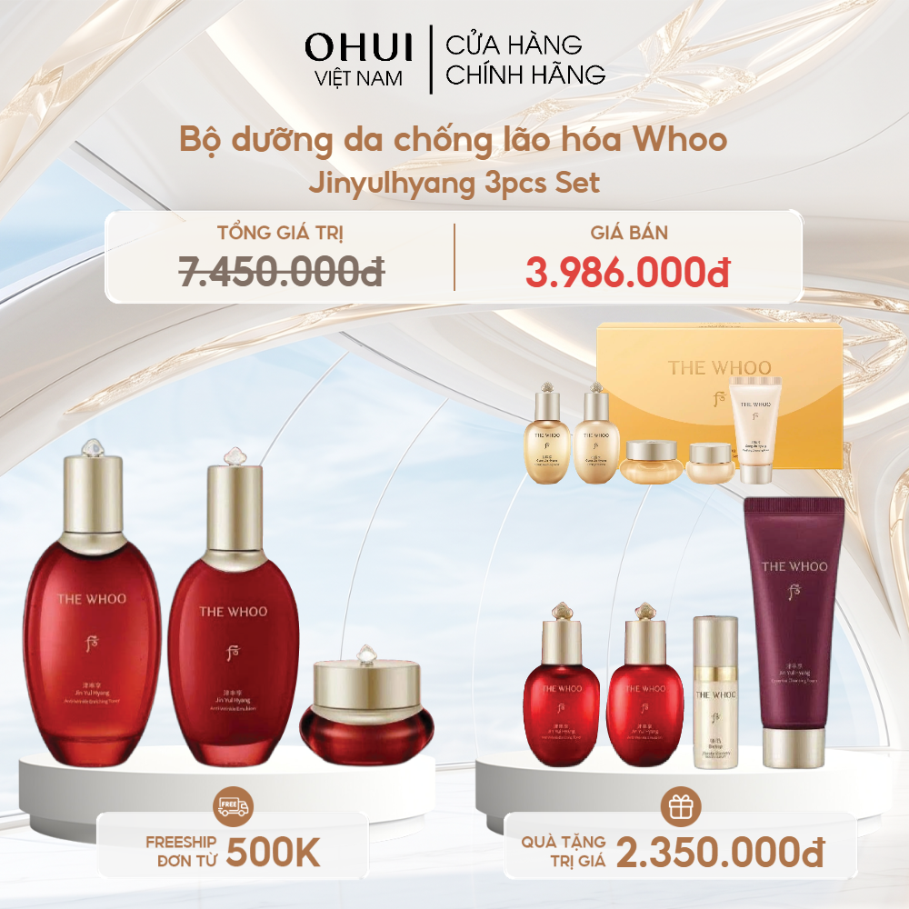 Bộ dưỡng da chống lão hóa Whoo Jinyulhyang 3pcs