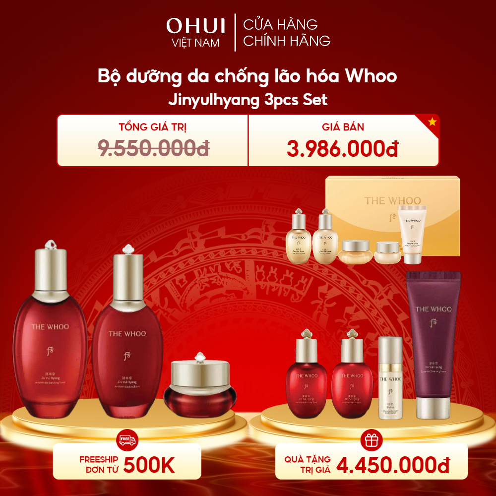 Bộ dưỡng da chống lão hóa Whoo Jinyulhyang 3pcs