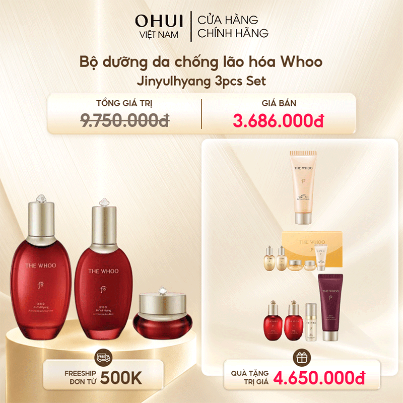 Bộ dưỡng da chống lão hóa Whoo Jinyulhyang 3pcs