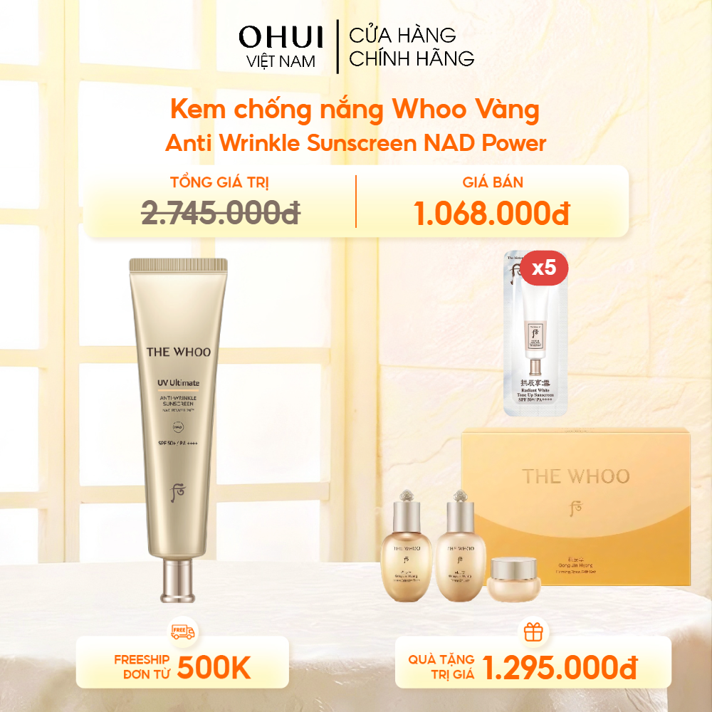Kem chống nắng Whoo Vàng Anti Wrinkle Sunscreen NAD Power