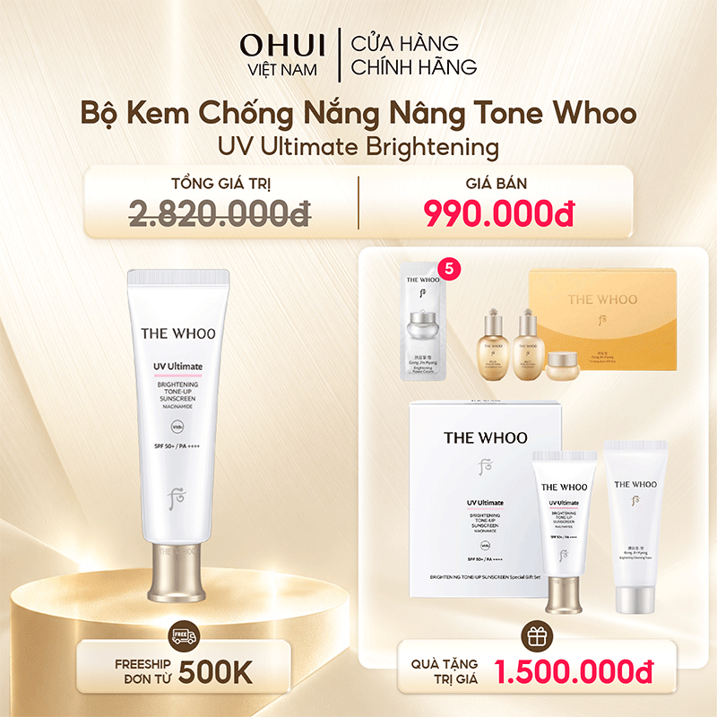 Bộ Kem Chống Nắng Nâng Tone Whoo UV Ultimate Brightening