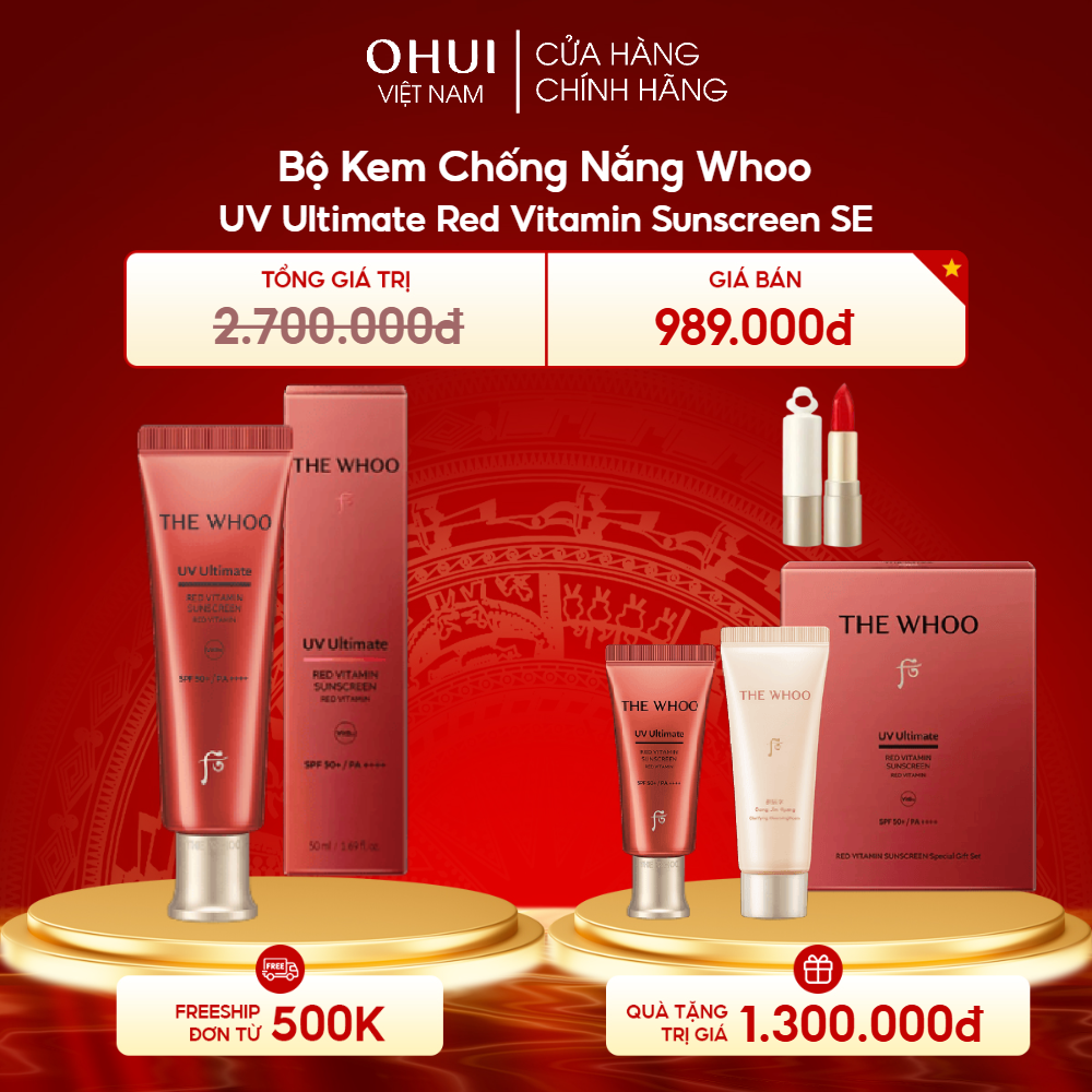 Bộ Kem Chống Nắng Whoo Đỏ UV Ultimate Red Vitamin Sunscreen SE
