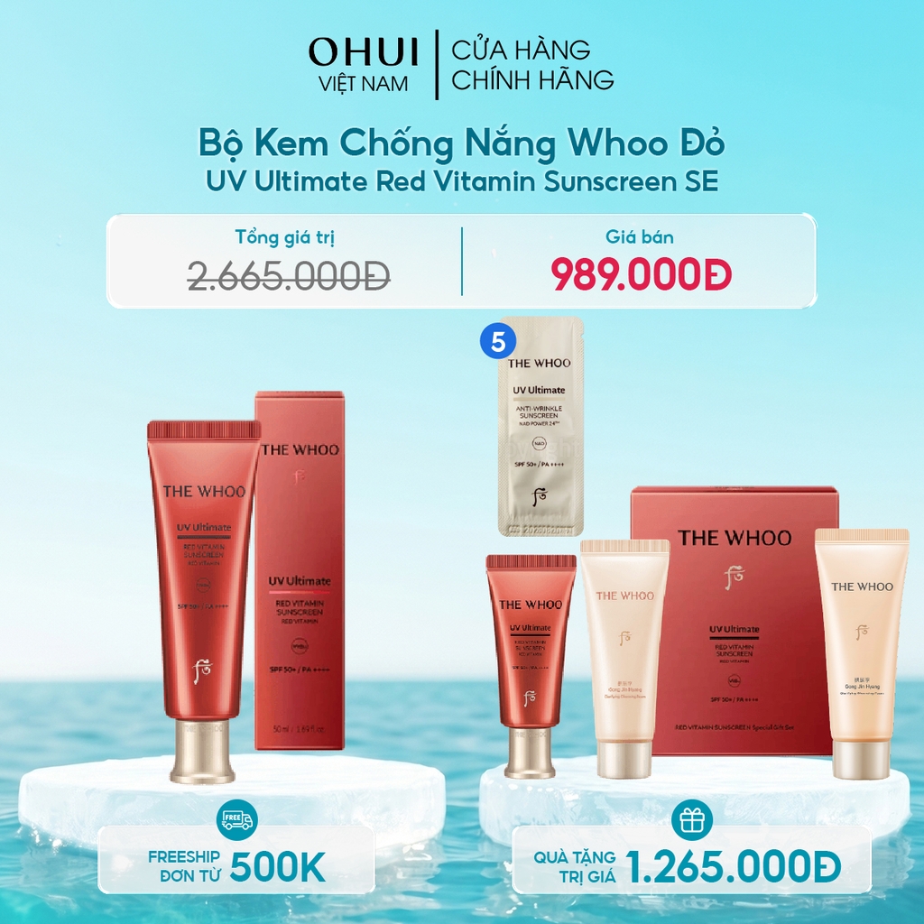 Bộ Kem Chống Nắng Whoo Đỏ UV Ultimate Red Vitamin Sunscreen SE