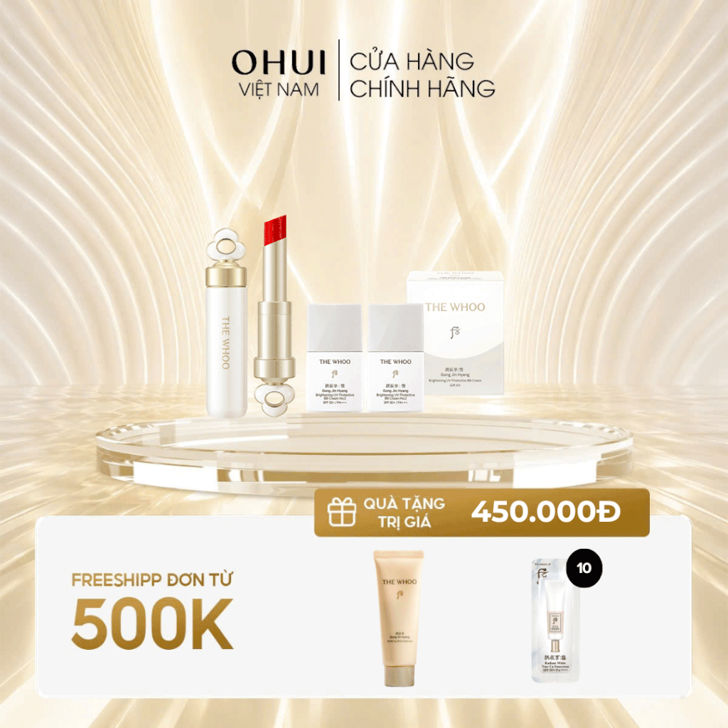 Bộ Son Dưỡng Môi Đông Y Whoo Mi Glow Lip Balm Set Bloom Red