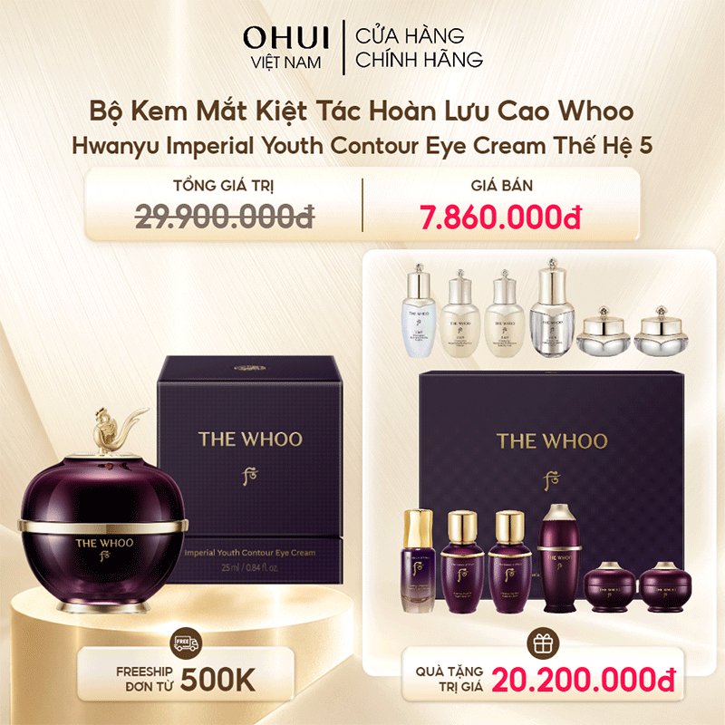 Bộ Kem Mắt Kiệt Tác Hoàn Lưu Cao Whoo Hwanyu Imperial Youth Contour Eye Cream Thế Hệ 5