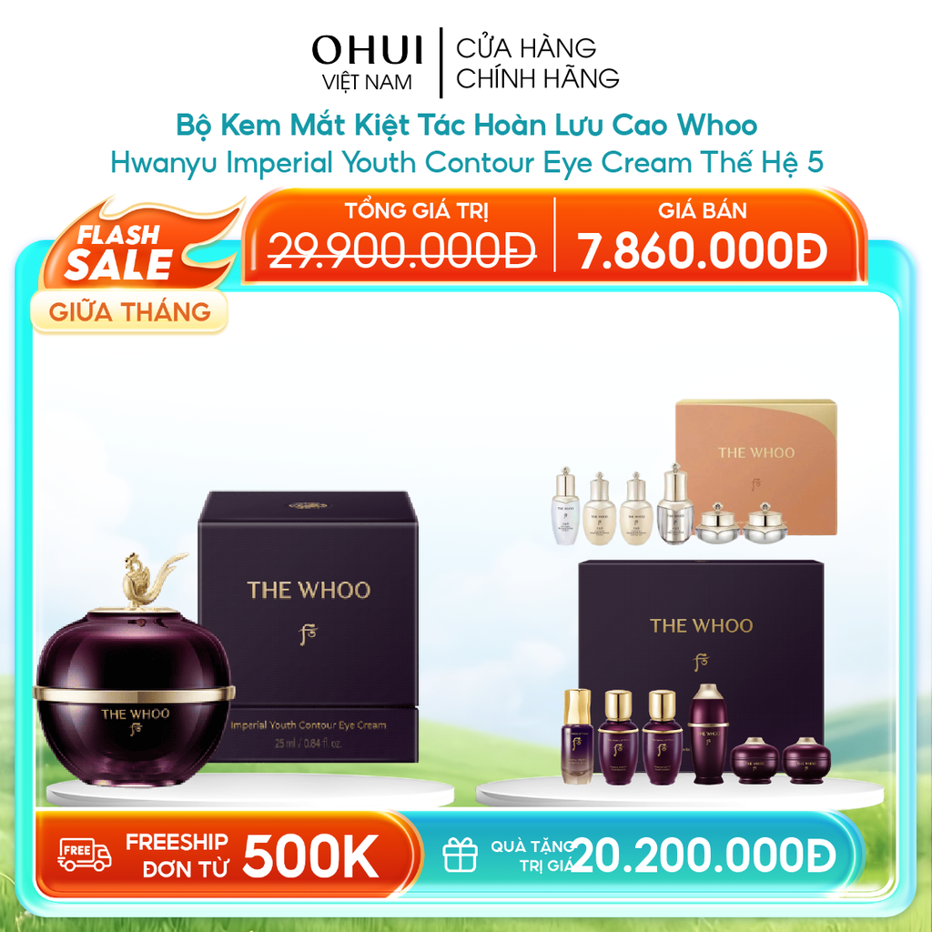 Bộ Kem Mắt Kiệt Tác Hoàn Lưu Cao Whoo Hwanyu Imperial Youth Contour Eye Cream Thế Hệ 5
