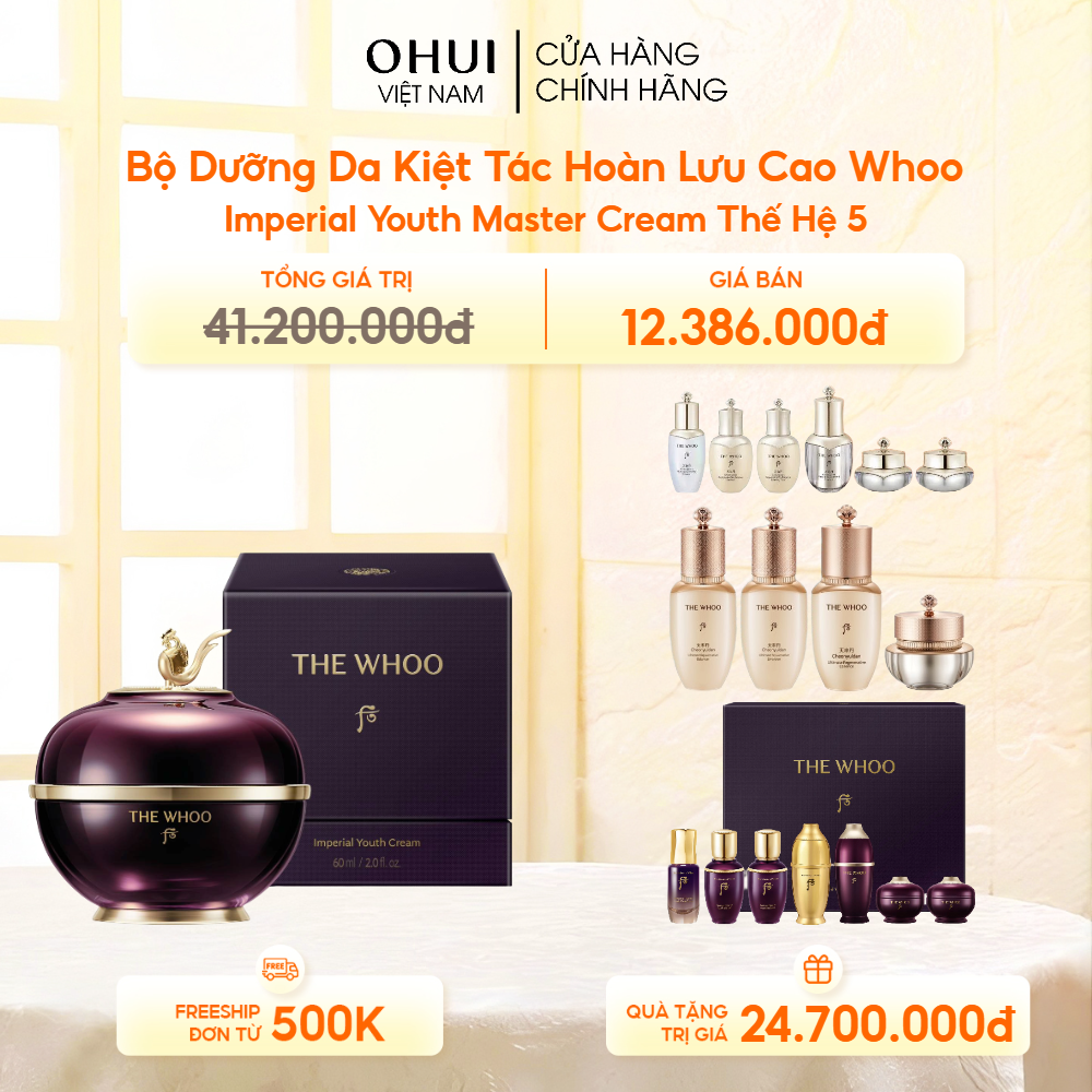 Bộ Dưỡng Da Kiệt Tác Hoàn Lưu Cao Whoo Imperial Youth Master Cream Thế Hệ 5