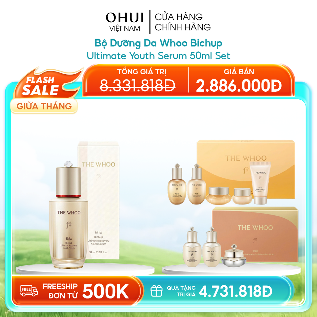 Bộ Dưỡng Da Whoo Bichup Ultimate Youth Serum 50ml Set