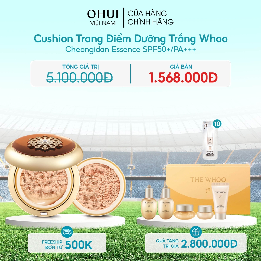 Cushion Trang Điểm Dưỡng Trắng Whoo Cheongidan Essence SPF50+/PA+++