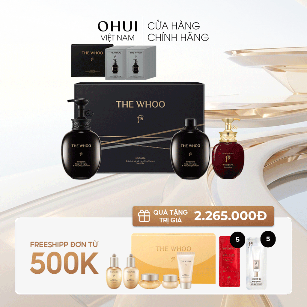 Bộ Dầu Gội Và Dầu Xả Whoo Spa Scalp Aging Lift Shampoo Set