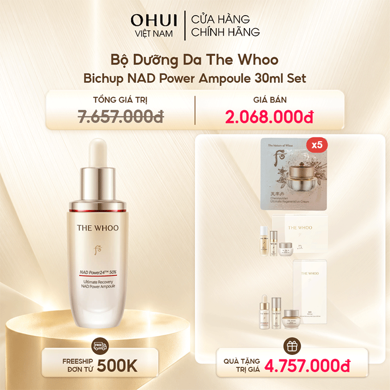 Bộ Dưỡng Da The Whoo Bichup NAD Power Ampoule 30ml Set