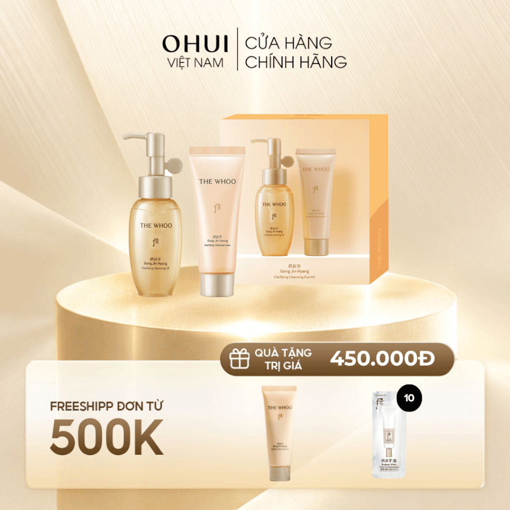 Bộ Làm Sạch Whoo Gongjinhyang Clarifying Cleansing Duo Kit