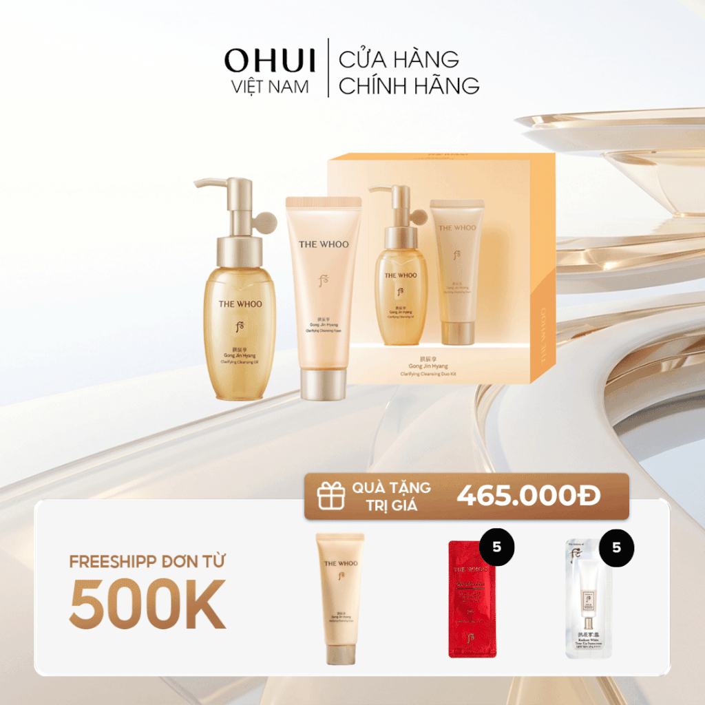 Bộ Làm Sạch Whoo Gongjinhyang Clarifying Cleansing Duo Kit