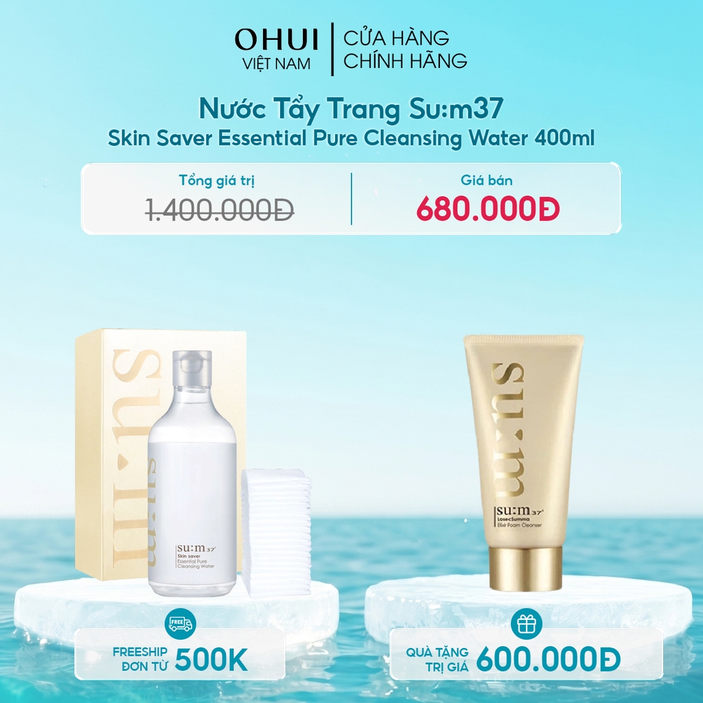Nước Tẩy Trang Su:m37 Skin Saver Essential Pure Cleansing Water 400ml