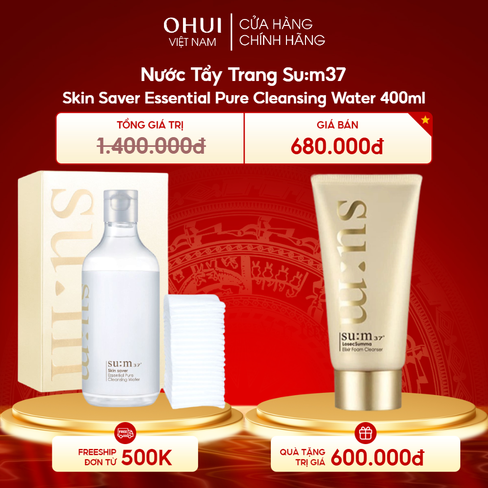 Nước Tẩy Trang Su:m37 Skin Saver Essential Pure Cleansing Water 400ml