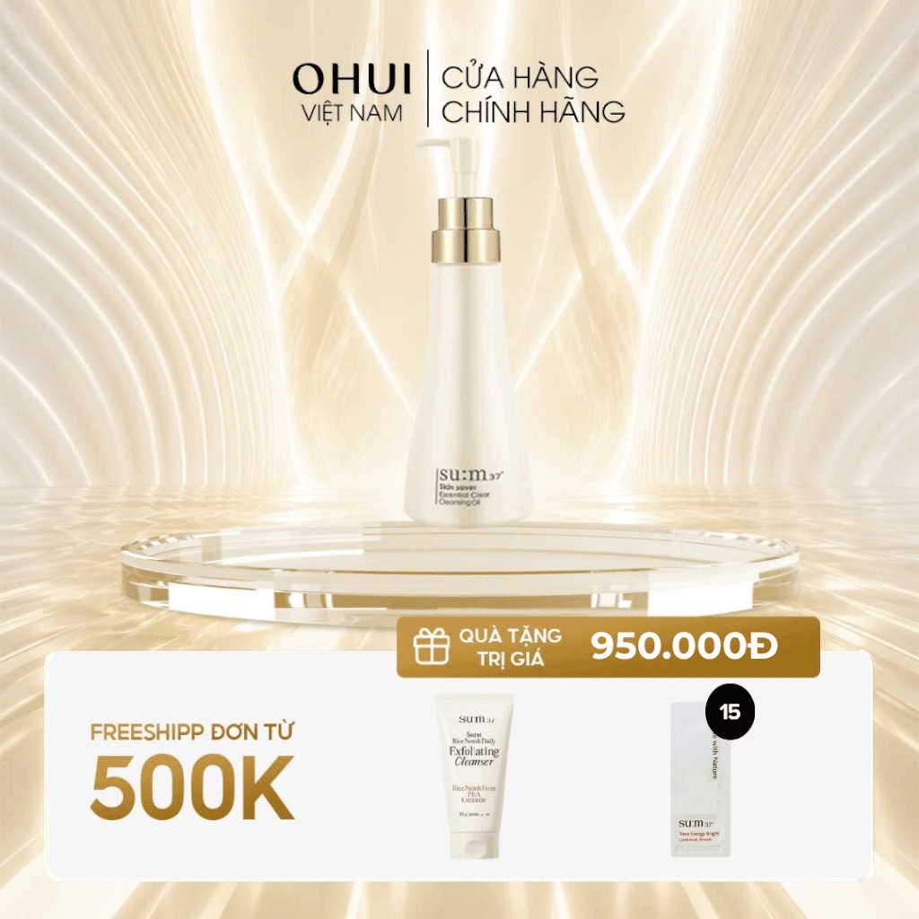 Dầu Tẩy Trang Dạng Gel Làm Sạch Dịu Nhẹ Su:m37 Skin Saver Essential Cleansing Oil