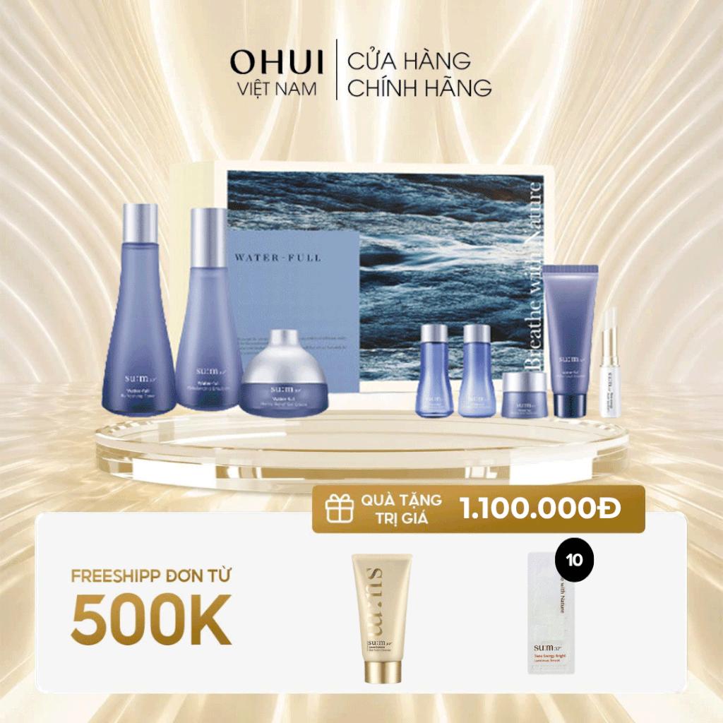Bộ Dưỡng Da Sum37 Water-full 3pcs Breath With Nature Y23