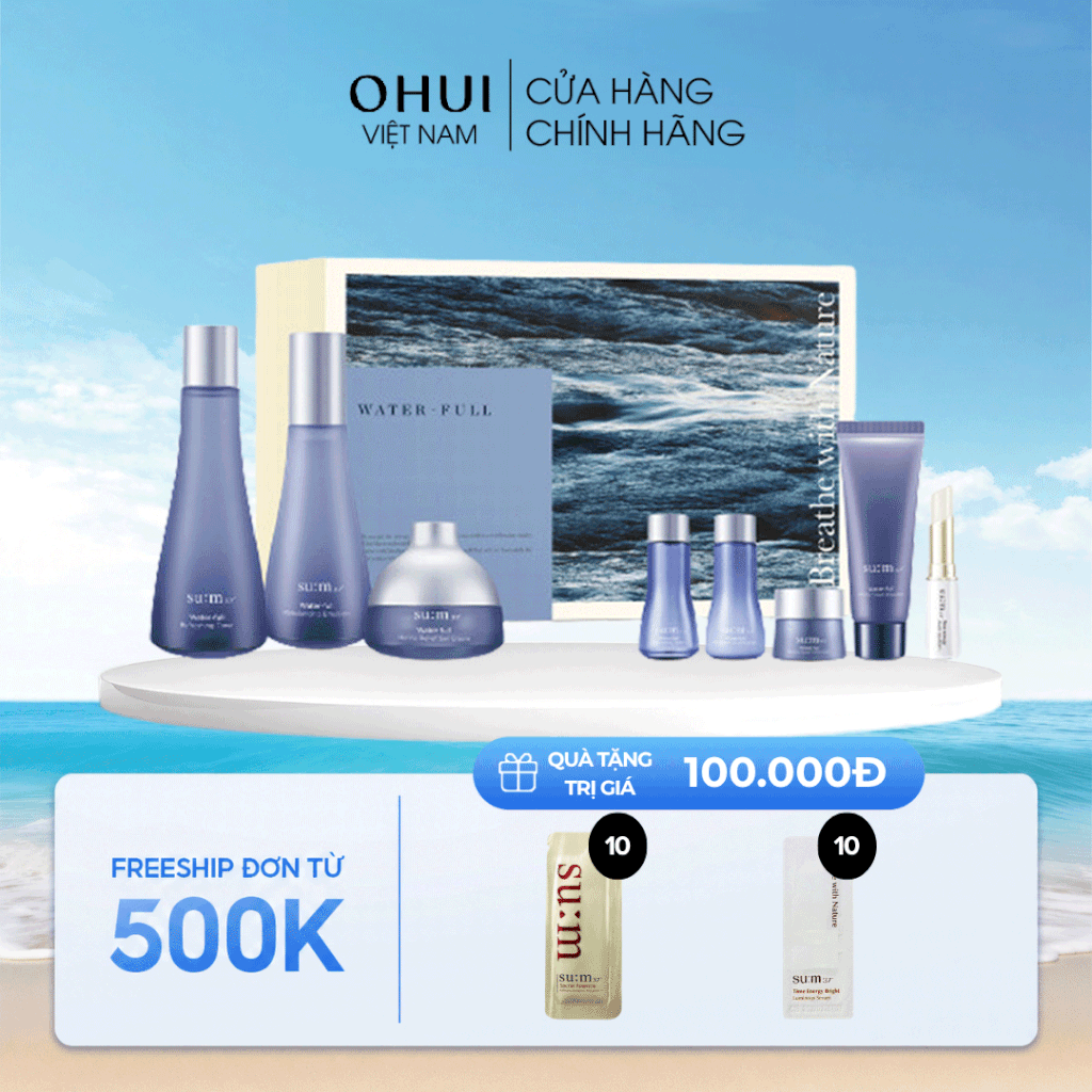 Bộ Dưỡng Da Sum37 Water-full 3pcs Breath With Nature Y23