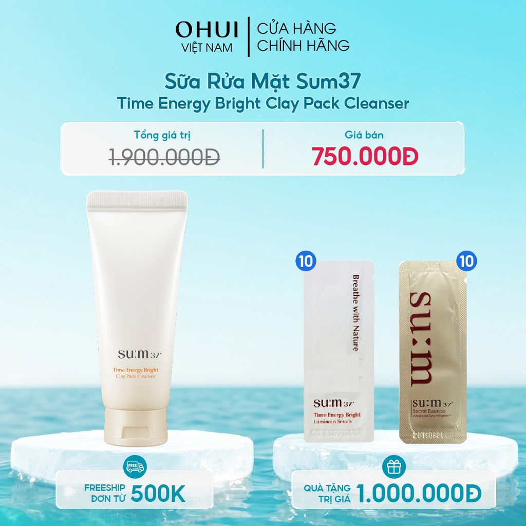 Sữa Rửa Mặt Sum37 Time Energy Bright Clay Pack Cleanser