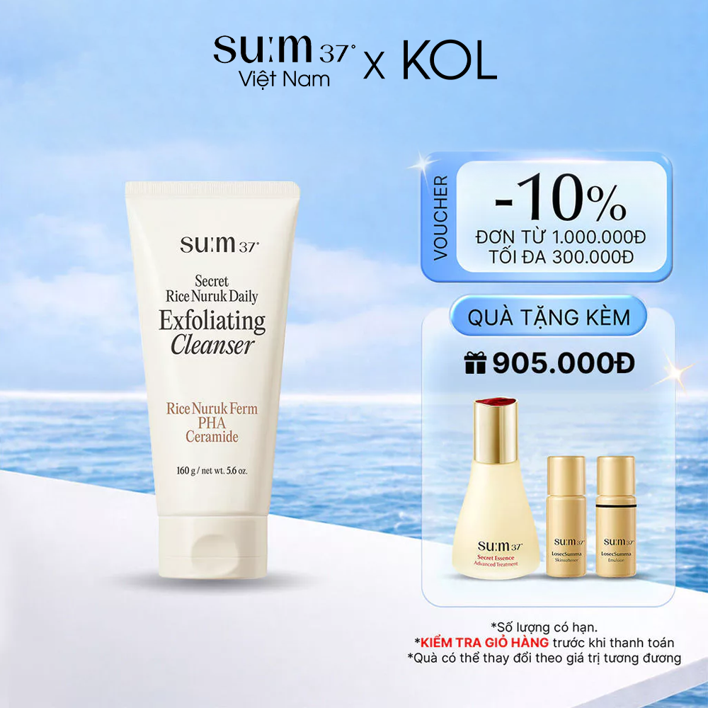 Sữa Rửa Mặt Chiết Xuất Gạo Sum37 Micro Active Secret Rice Nuruk Daily Exfoliati Cleanser
