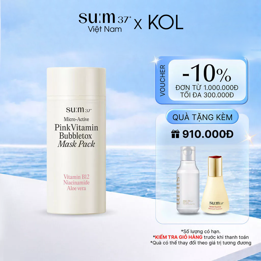 Mặt Nạ Sủi Bọt Sum37 Micro Active Pink Vitamin Bubbletox Mask Pack