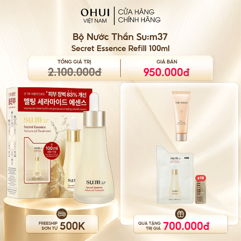 Bộ Nước Thần Su:m37 Secret Essence Refill 100ml