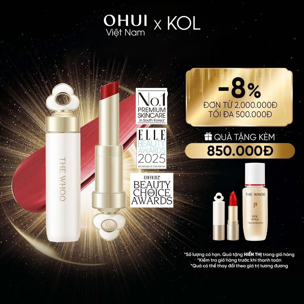 [KOL x OHUI] Dưỡng Môi Đông Y Whoo Ess Lip Glow Balm Y25