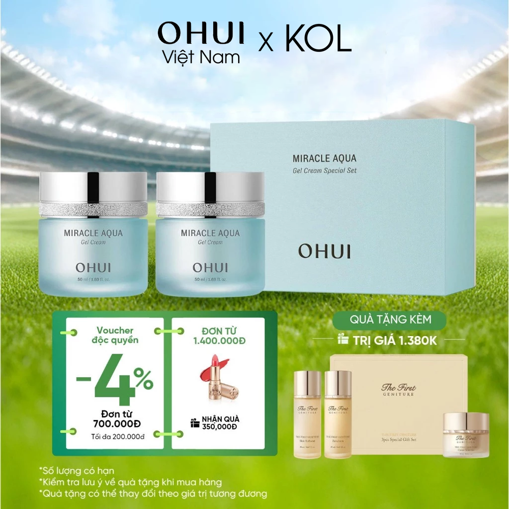 [KOL x OHUI] Bộ Kem Dưỡng Da Cấp Ẩm Ohui Miracle Aqua 2pcs