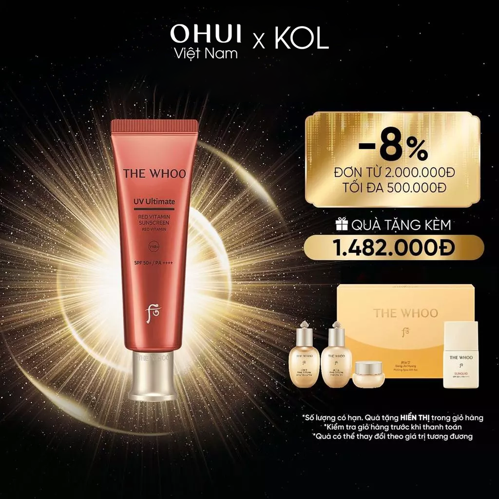 [KOL x OHUI] Kem Chống Nắng Whoo Đỏ UV Ultimate Red Vitamin Sunscreen SE 25ml