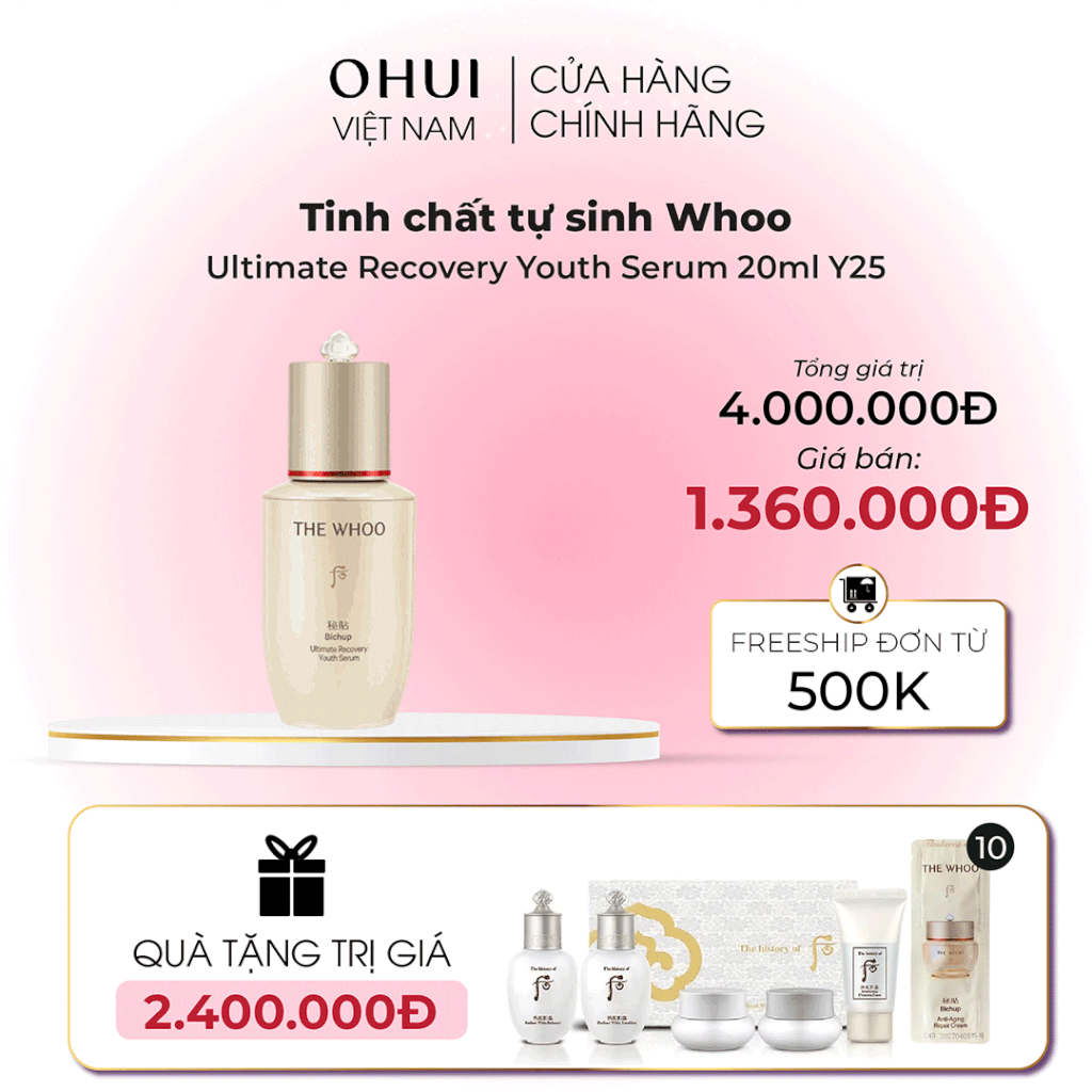 Tinh chất tự sinh Whoo Bichup Ultimate Recovery Youth Serum 20ml Y25