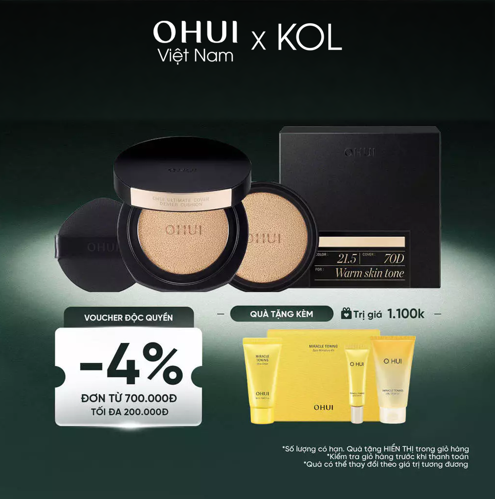 [KOL x OHUI] [Limited Edition] Bộ phấn Nước Kiềm Dầu Ohui Ultimate Cover Denier Cushion