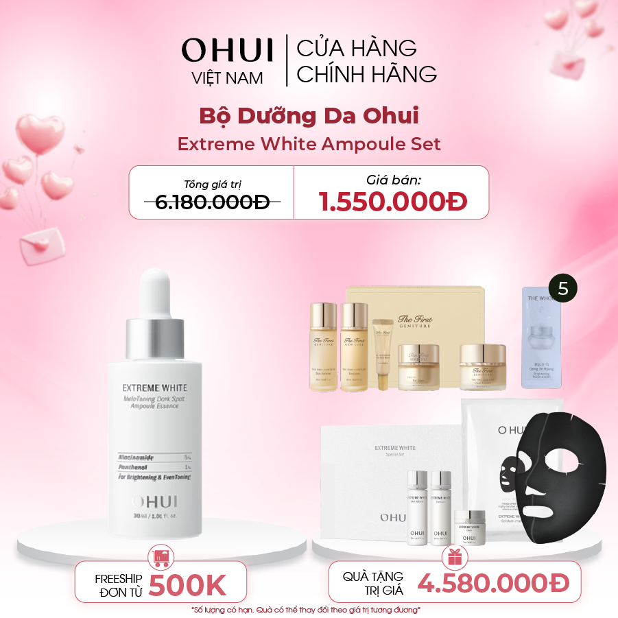 Bộ Dưỡng Da Ohui Extreme White Ampoule Set