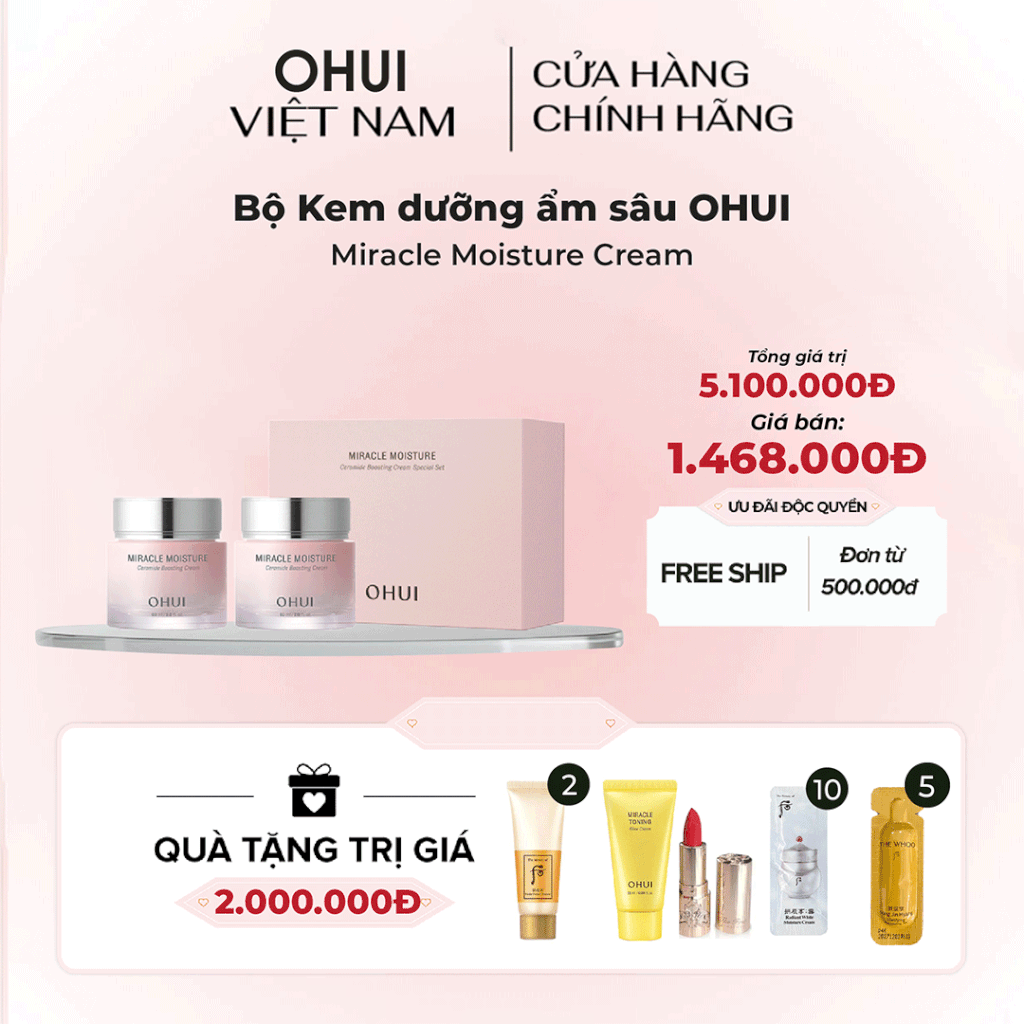Bộ Kem dưỡng ẩm sâu OHUI Miracle Moisture Cream