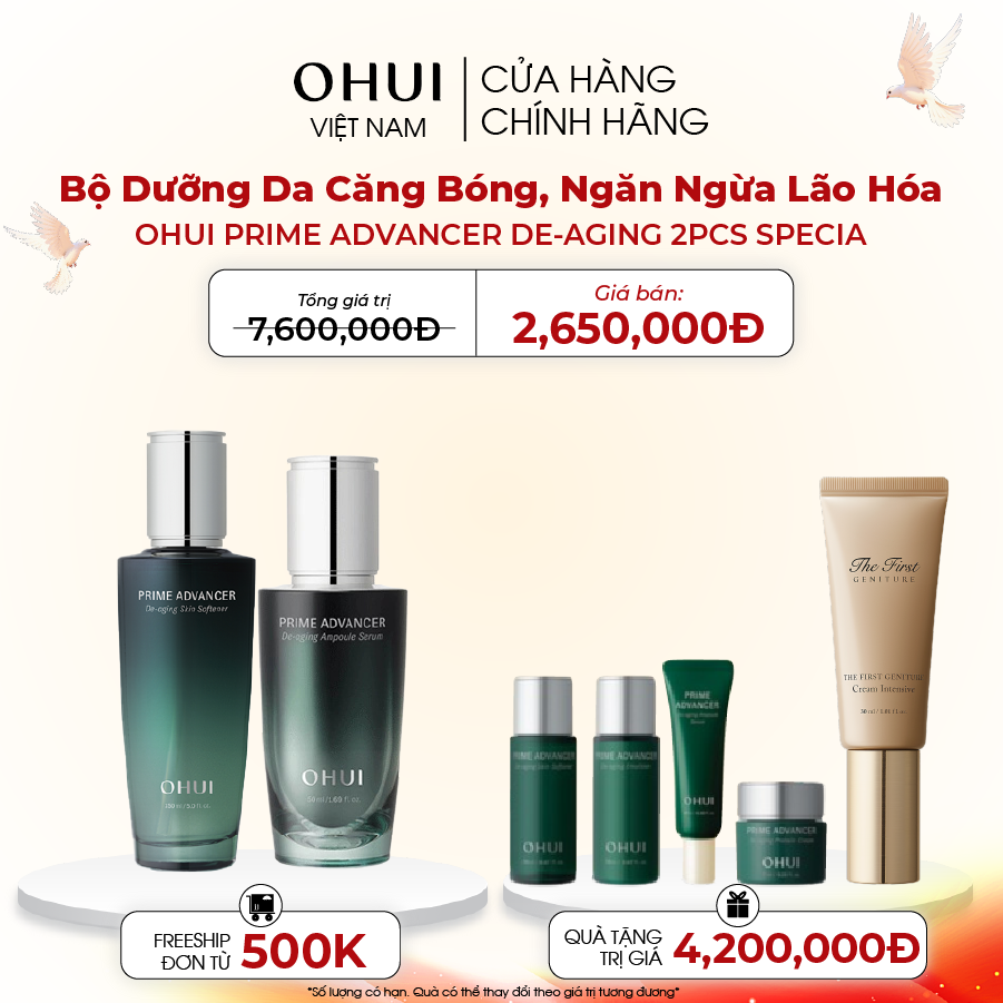 Bộ dưỡng ẩm củng cố làn da O HUI Prime Advancer 2PCS  Set
