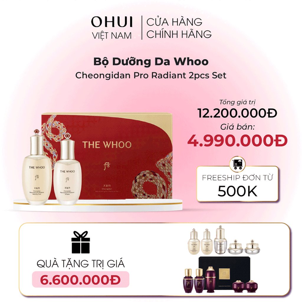 Bộ Dưỡng Da Whoo Cheongidan Pro Radiant 2pcs Set