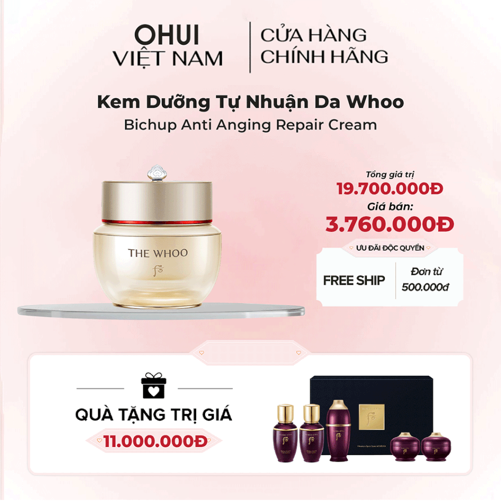 Kem Dưỡng Tự Nhuận Da Whoo Bichup Anti Anging Repair Cream