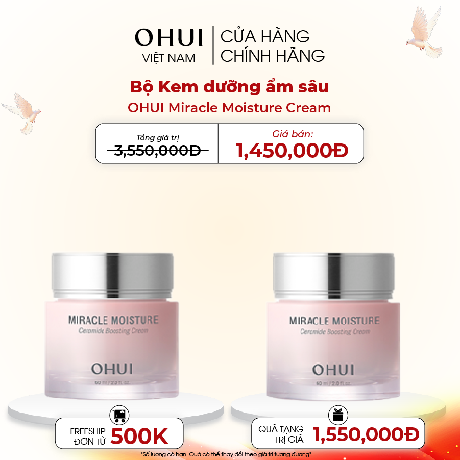 Bộ Kem dưỡng ẩm sâu OHUI Miracle Moisture Cream