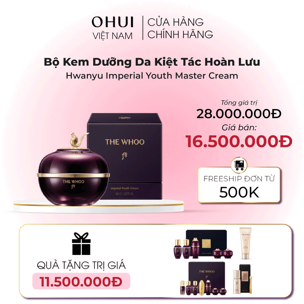 Bộ Dưỡng Da Kiệt Tác Hoàn Lưu Cao Whoo Imperial Youth Master Cream Thế Hệ 5