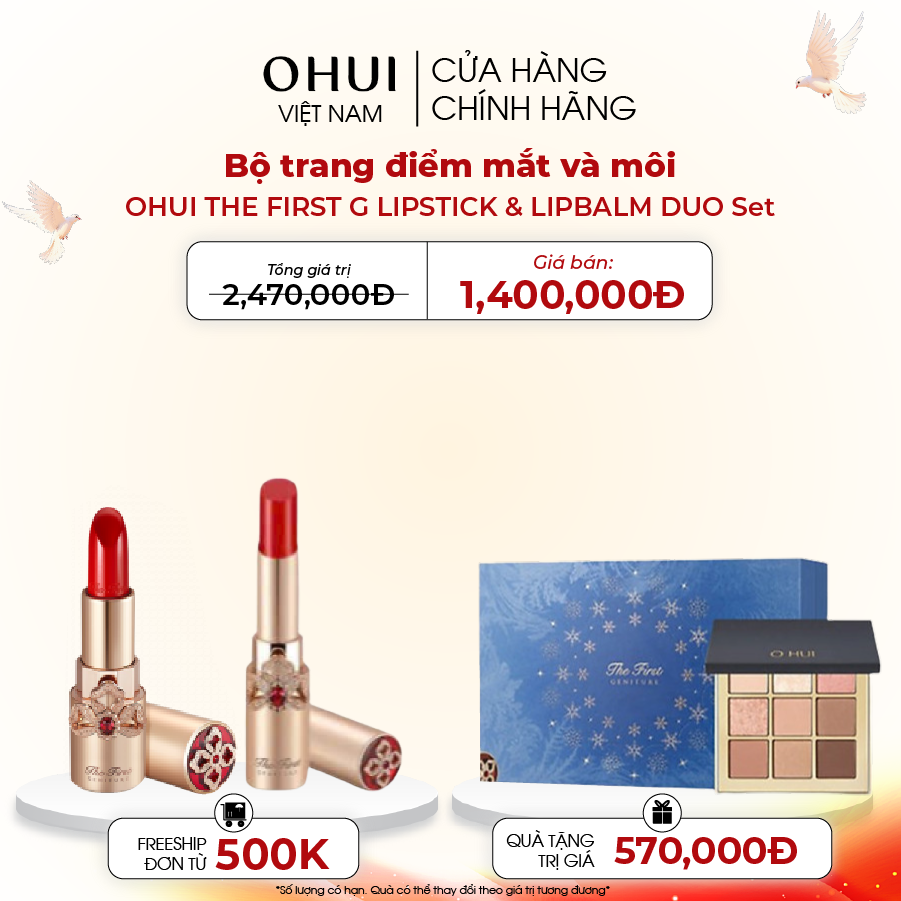 Bộ Son Dưỡng Môi OHUI The First Geniture Lipstick Và Lipbalm Due Set