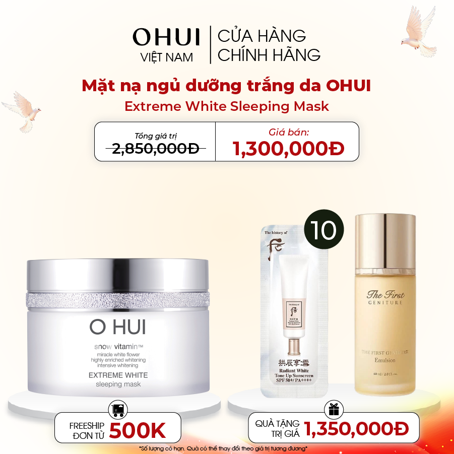 Mặt nạ ngủ dưỡng trắng da OHUI Extreme White Sleeping Mask