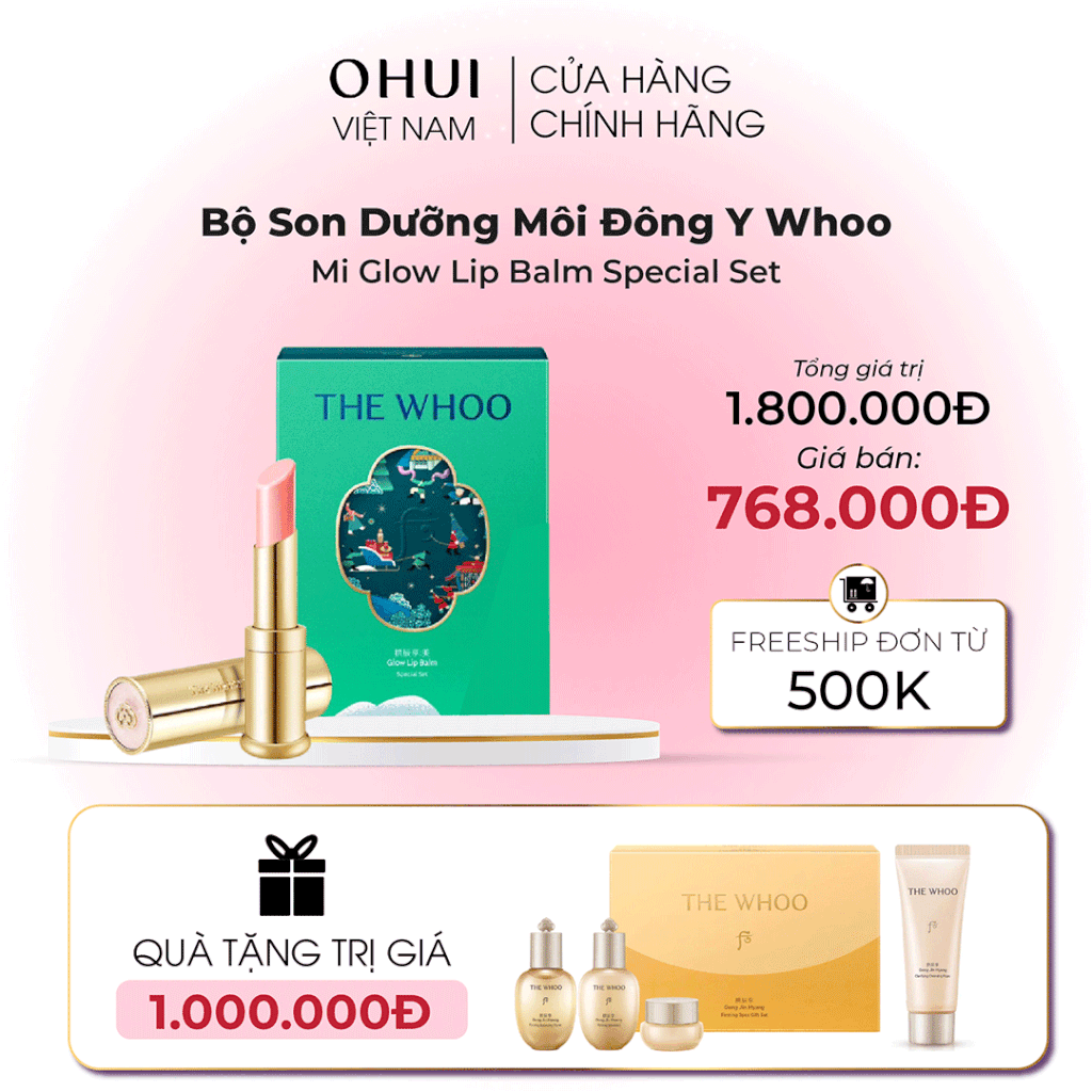 Bộ Son Dưỡng Môi Đông Y Whoo Mi Glow Lip Balm Special Set